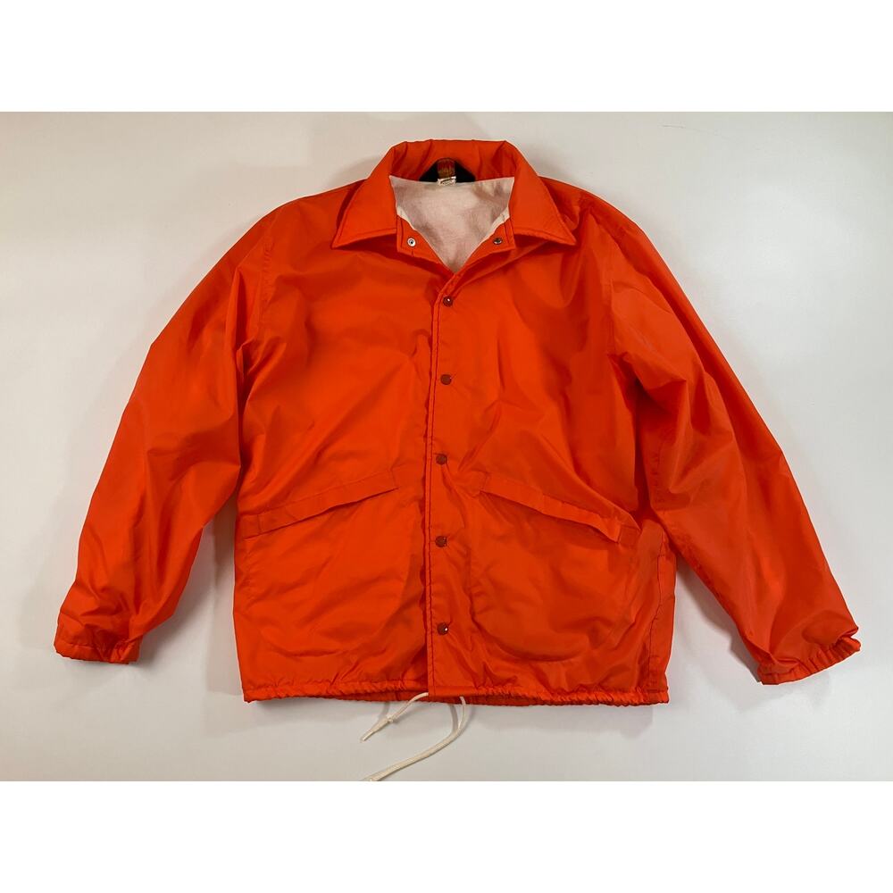 Vintage 70s 80s Pla-Jac by Dunbrooke Orange Coach Jacket M 40-42 USA Made